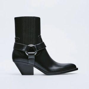 NWT Zara heeled cowboy boots size 8